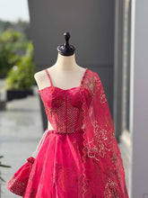 Pretty Pink Organza Embroidery Work Lehenga Choli
